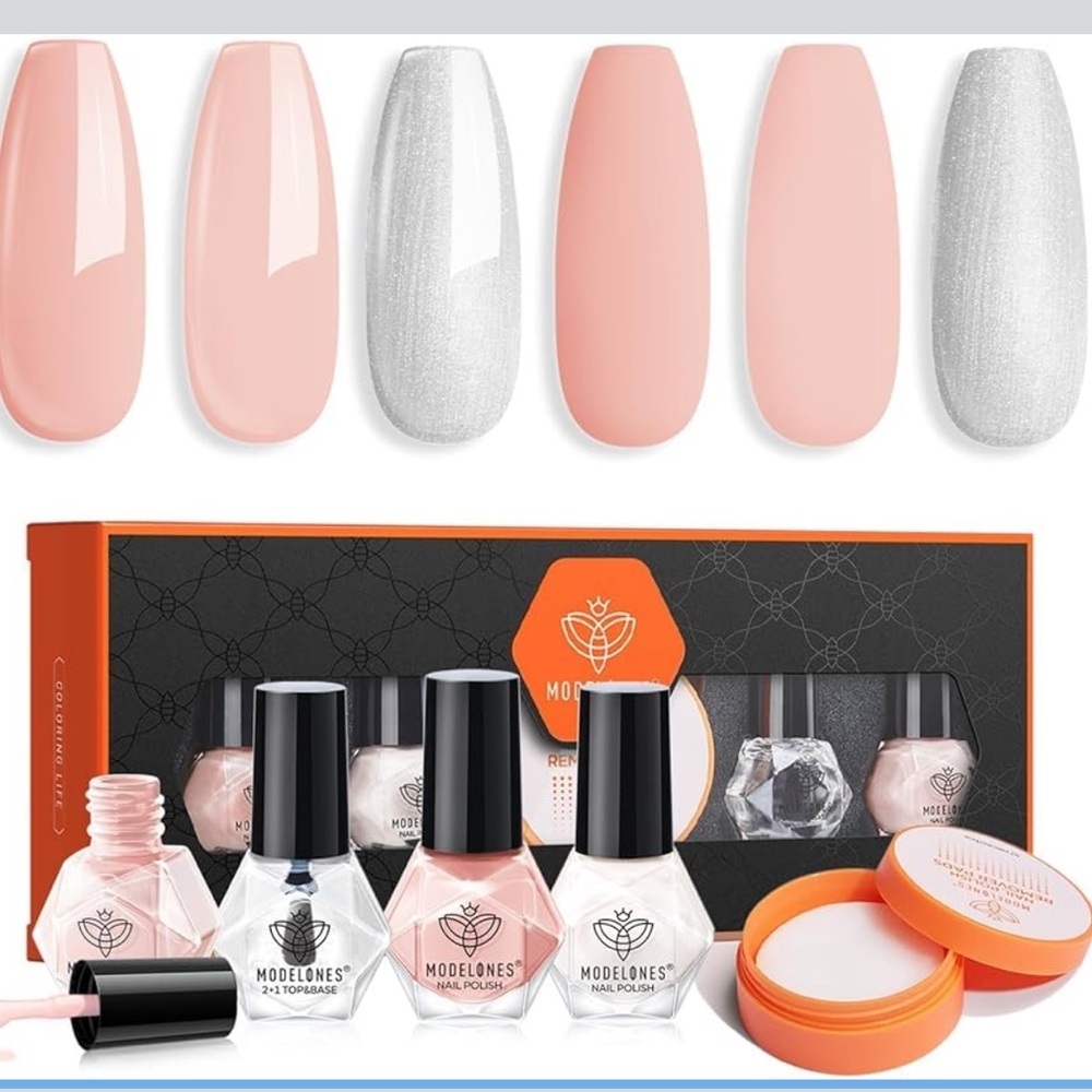 Nail Polish & Remover Pads Gift Set Modelones Pink